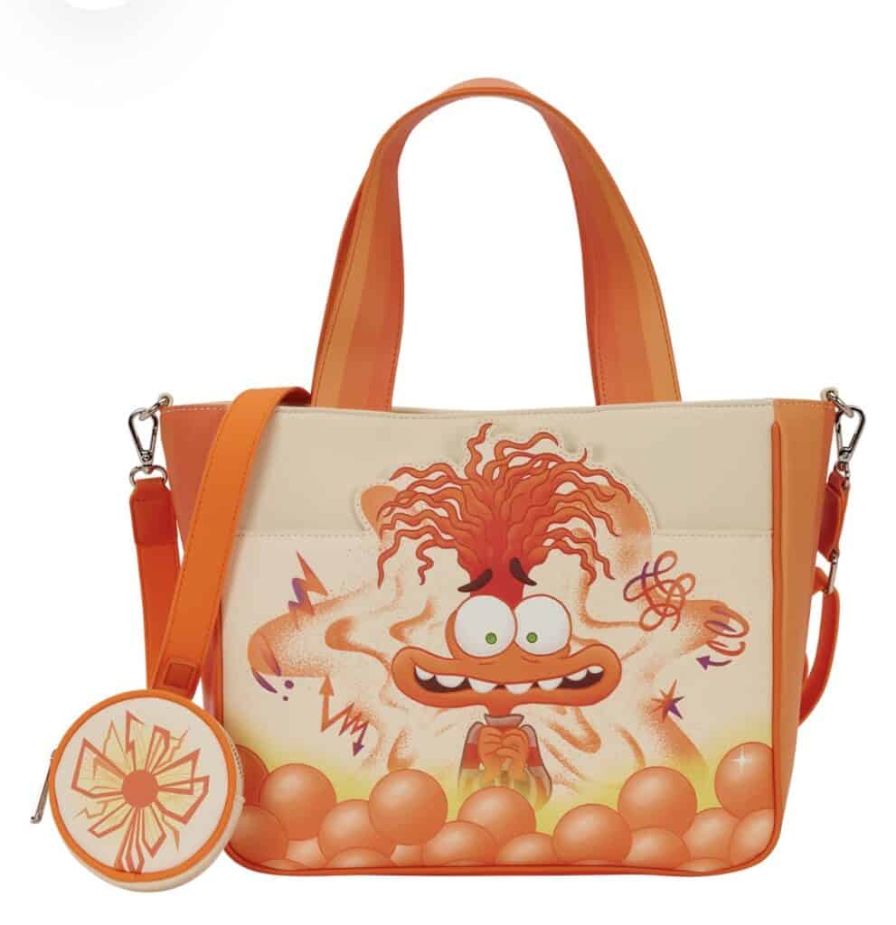 Colorful Disney Hobbes character tote bag featuring vibrant orange accents, perfect for fans and collectors.