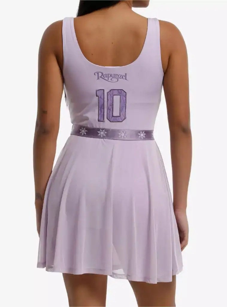 Disney Princess Rapunzel costume for girls, featuring purple and white details from Tangled.