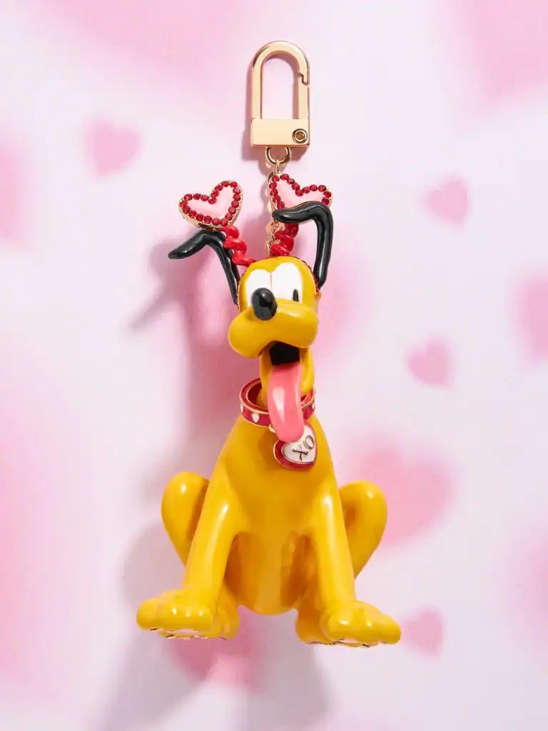 Disney Pluto keychain with heart accents, perfect for Disney fans and accessories lovers.