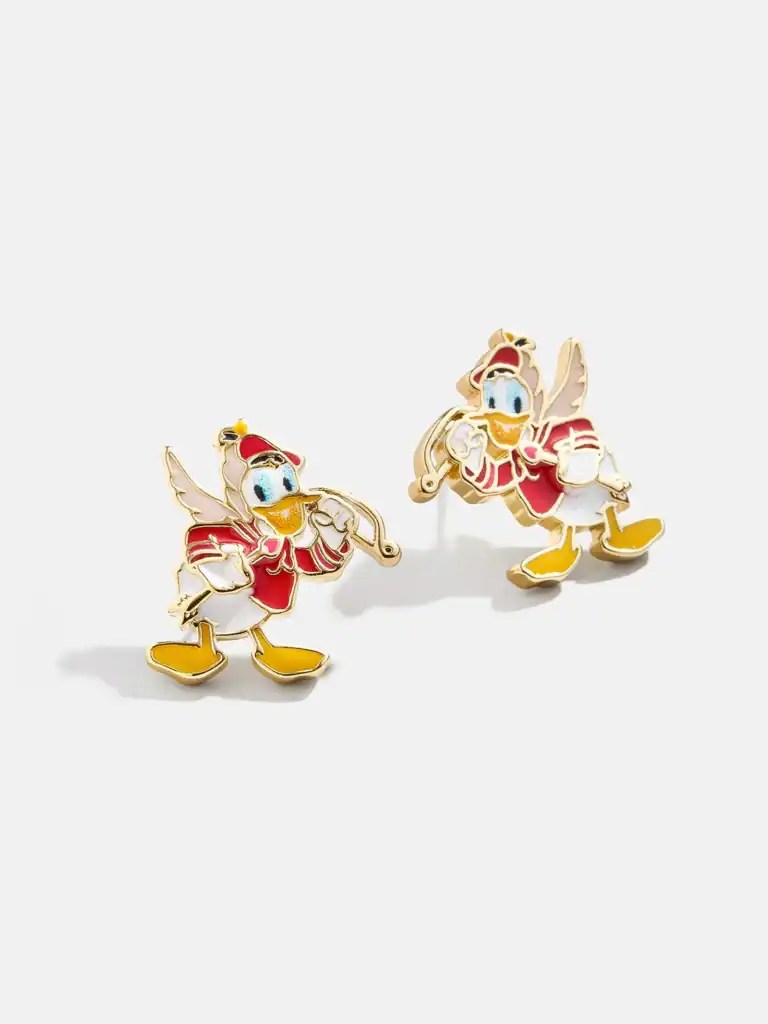 Colorful Disney Minnie Mouse enameled stud earrings with iconic character design.