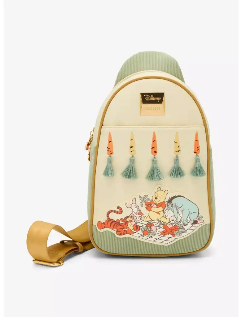 Cute Disney Winnie the Pooh themed backpack featuring Tigger, Piglet, and Eeyore, perfect for Disney fans.