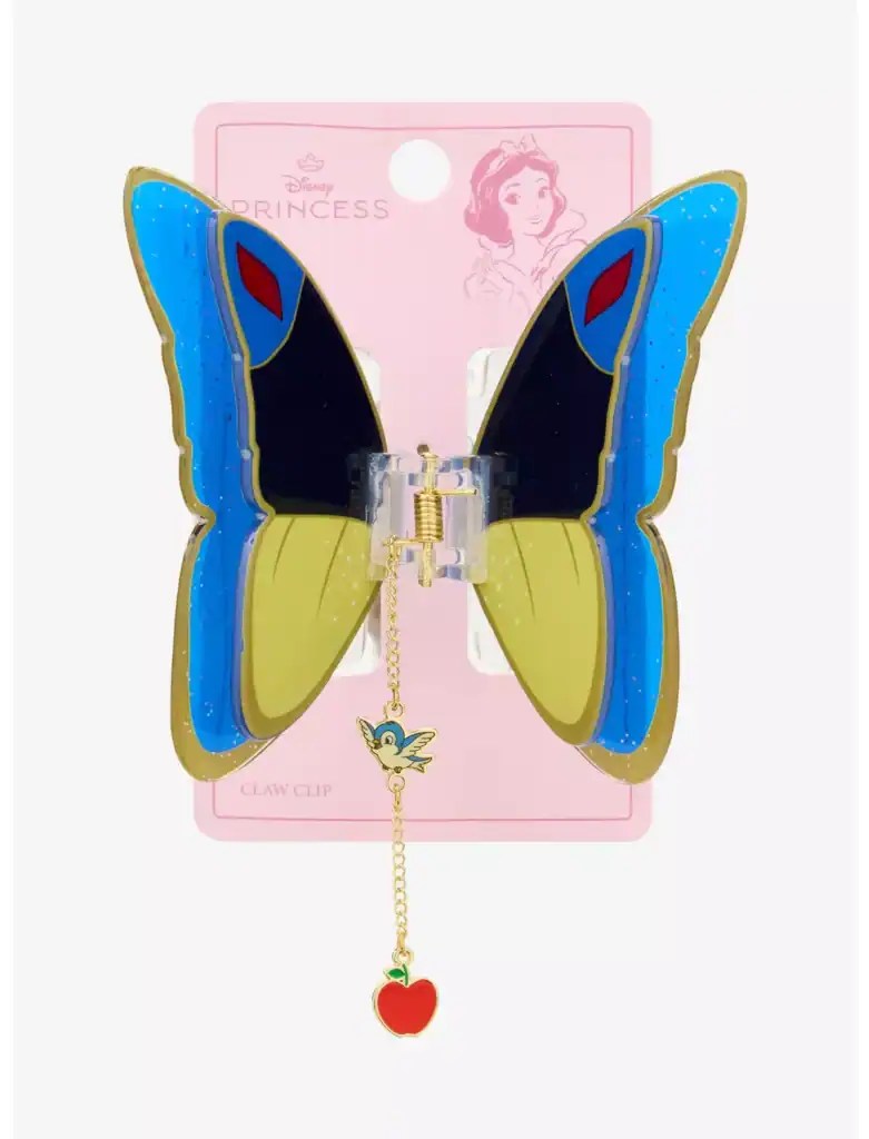 Colorful Disney princess butterfly hair accessory with chain charm. Perfect for kids' styling and Disney fans.