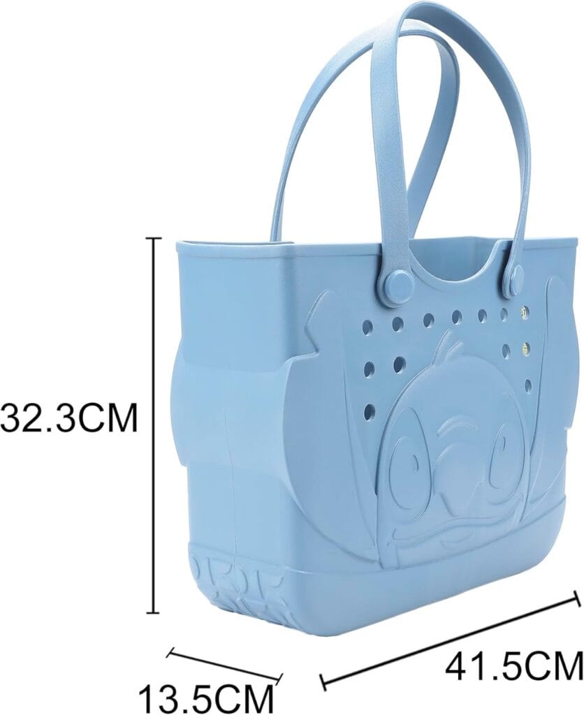 Cute blue poodle-shaped tote bag for kids, Disney-inspired fashion accessory, perfect for school or play.