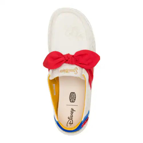 Adorable Disney Minnie Mouse slip-on shoes with red bow, perfect for fans and kids.