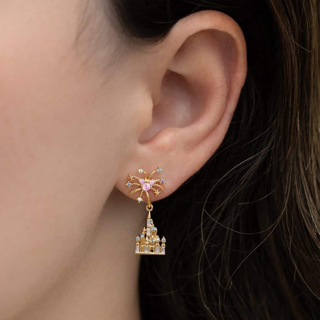 Beautifully detailed Scorpio zodiac earring with pink and blue gemstones, perfect for astrology jewelry lovers.