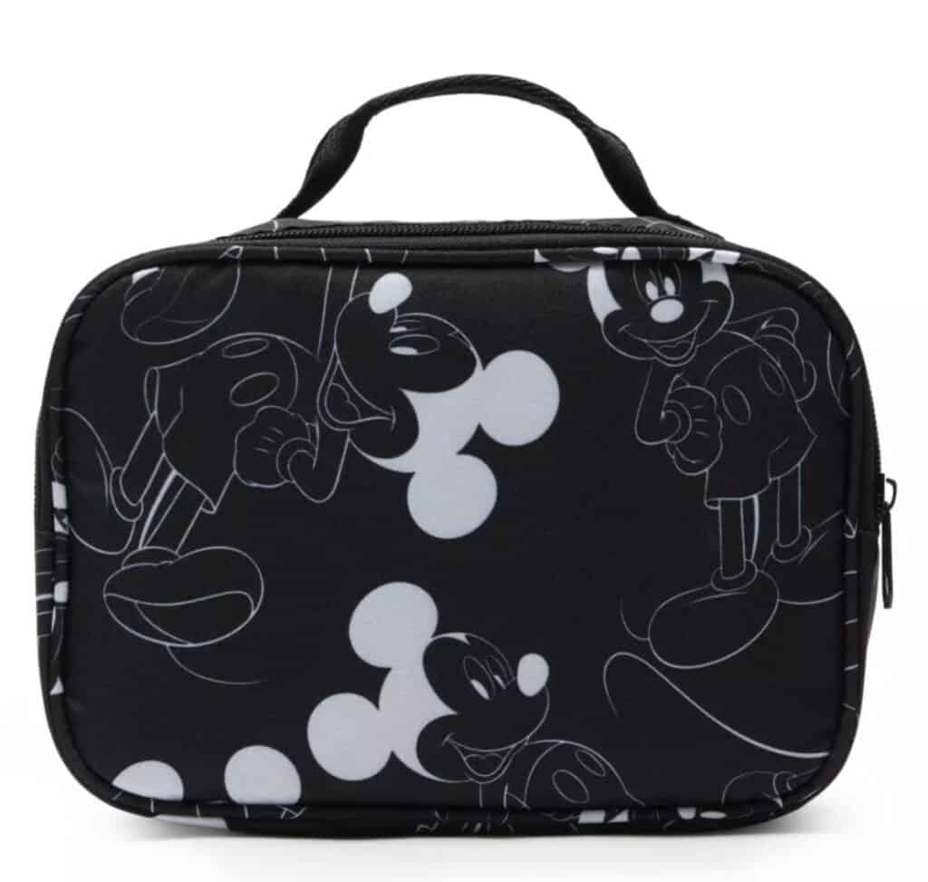 Stylish black and white Disney Mickey Mouse travel bag for children. Perfect for school or trips.