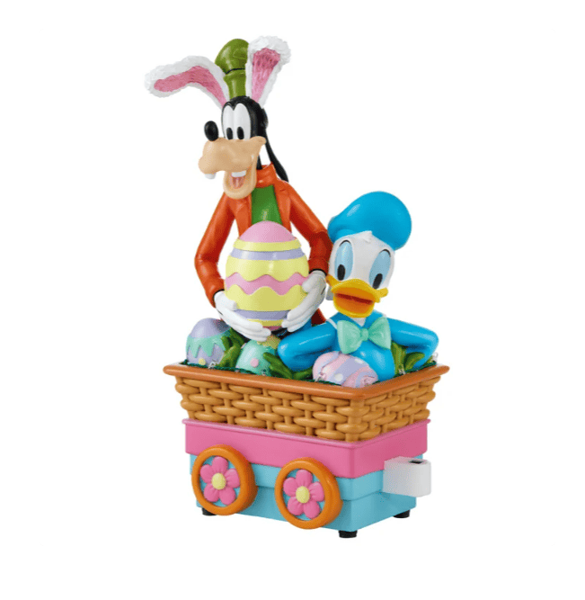 Colorful Disney Easter Egg Basket Decor with Donald Duck and Goofy.