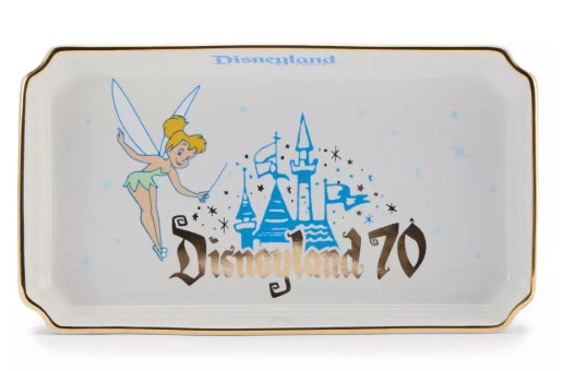 Disneyland 70th anniversary plate with Tinker Bell flying.