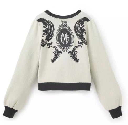 Stylish Disney-themed sweatshirt with intricate black and white design for Disney fashion fans.
