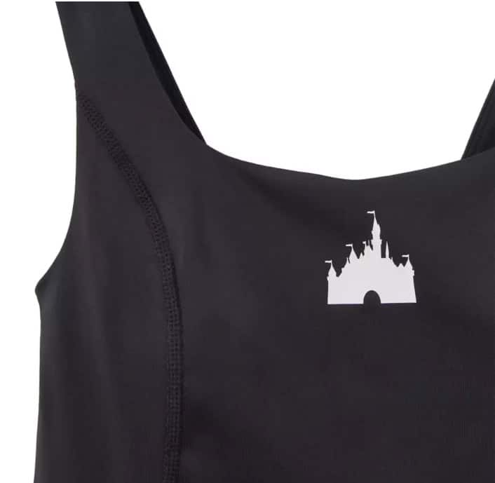 Soft black tank with white castle graphic, perfect for Disney fashion lovers.