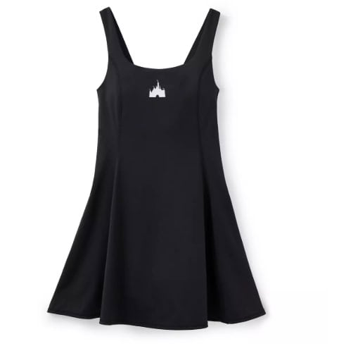 Stylish black Disney princess dress with castle logo perfect for fans.