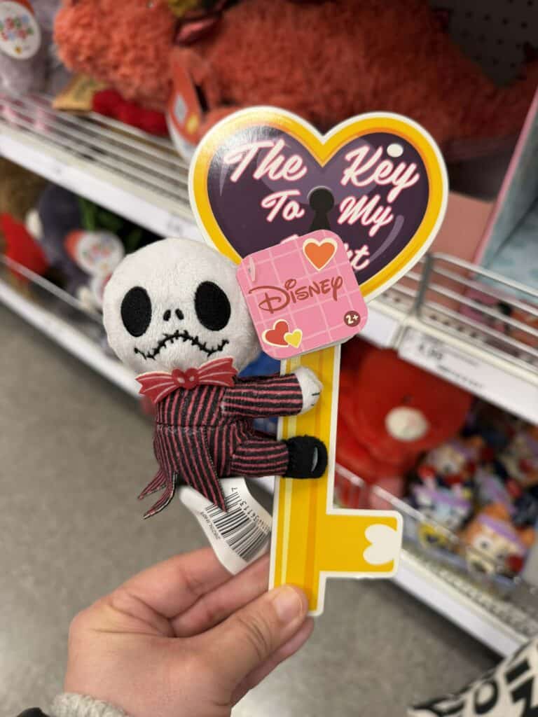 Cute Disney skeleton keychain with plush skeleton figure.