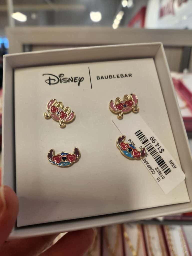 Colorful crab shaped enamel earrings, Disney x BaubleBar jewelry.