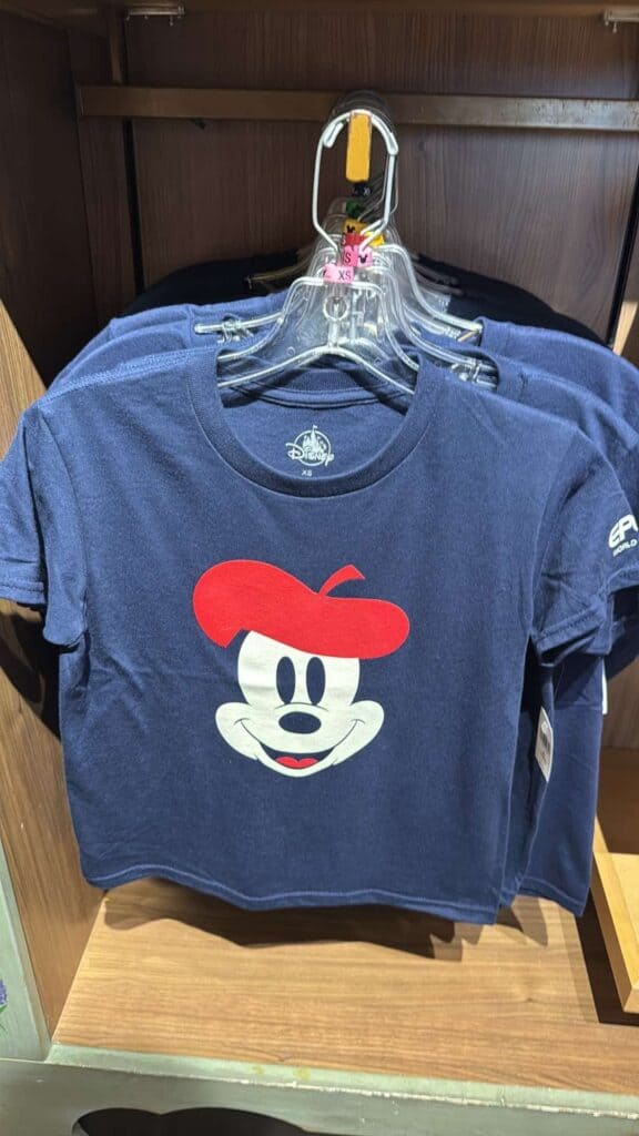 Blue Mickey Mouse graphic T-shirt on display, perfect for Disney fans.