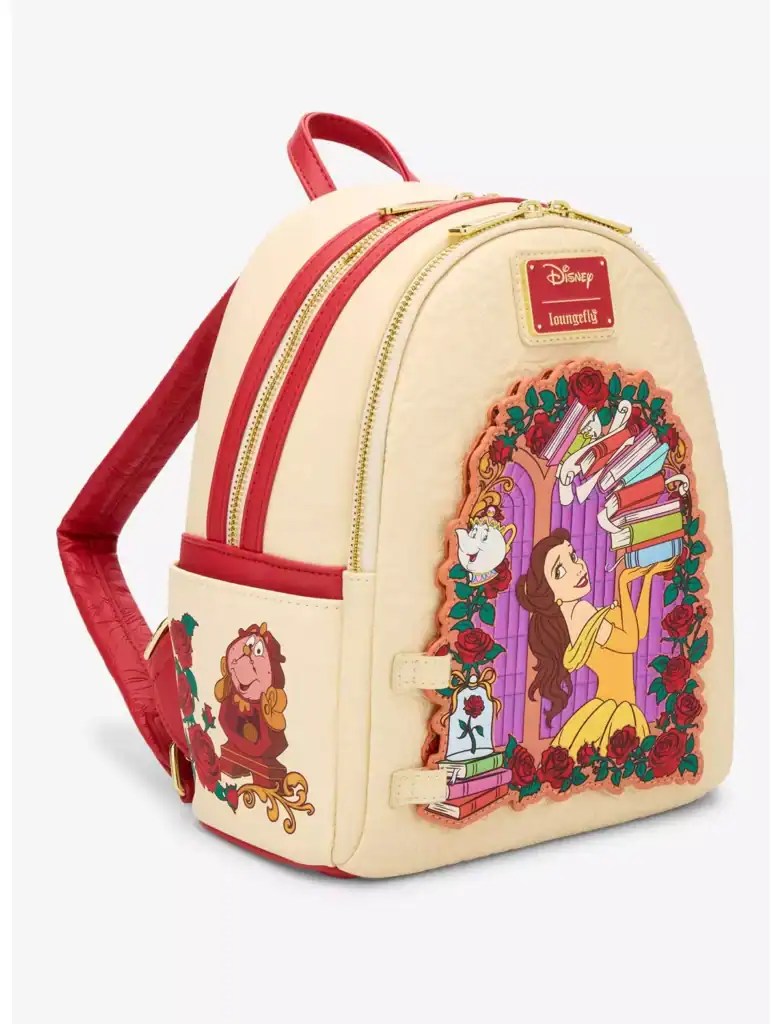 Cute Disney princess backpack featuring Rapunzel and colorful book design for children.