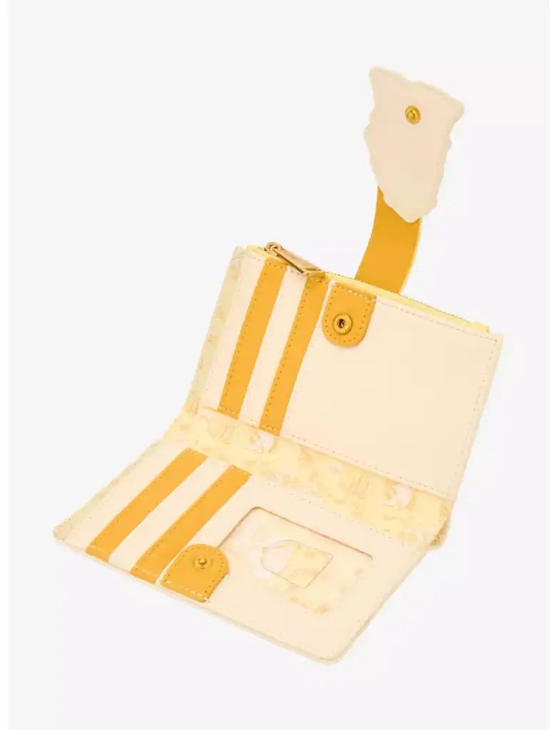 Wallet with Disney-themed design and plush charm accessory.