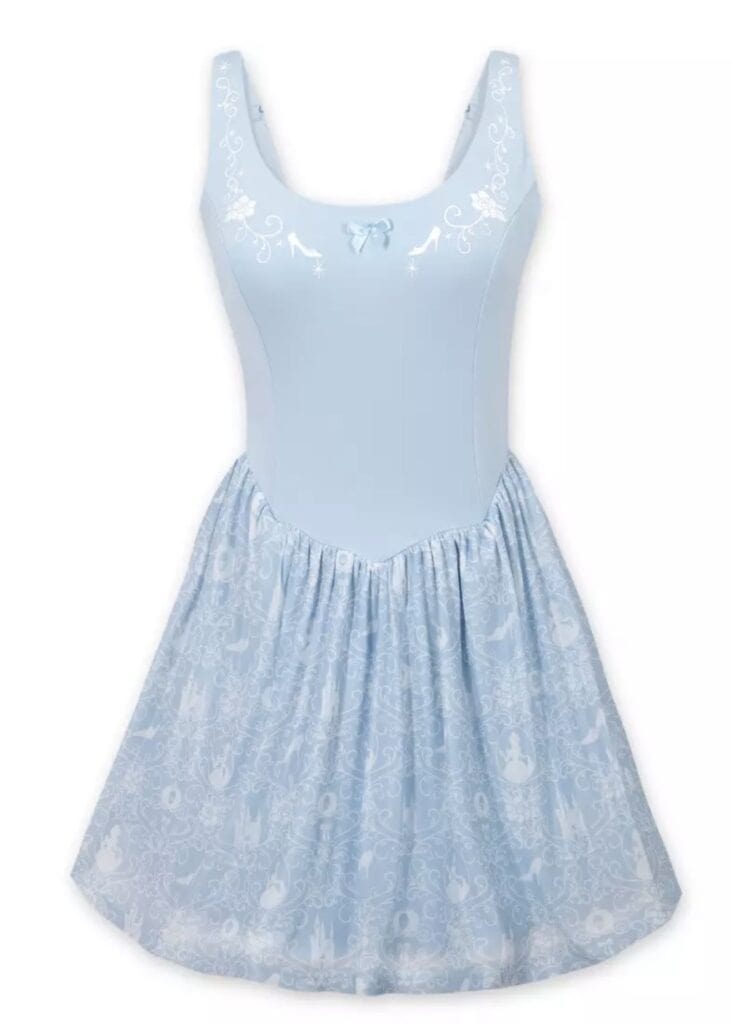 Light blue Cinderella dress with white embroidery and tulle skirt for girls.
