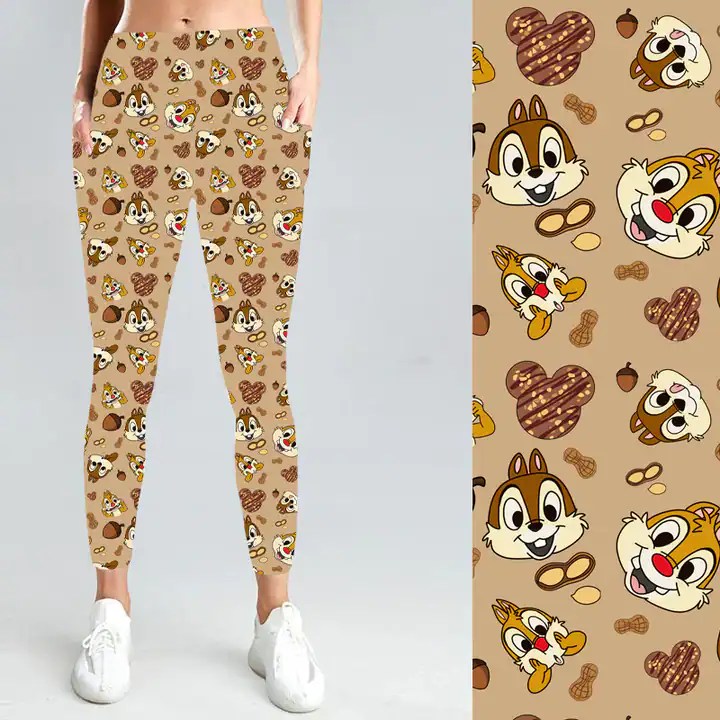 Women's pajama pants with Chip and Dale Disney character print, cozy loungewear.