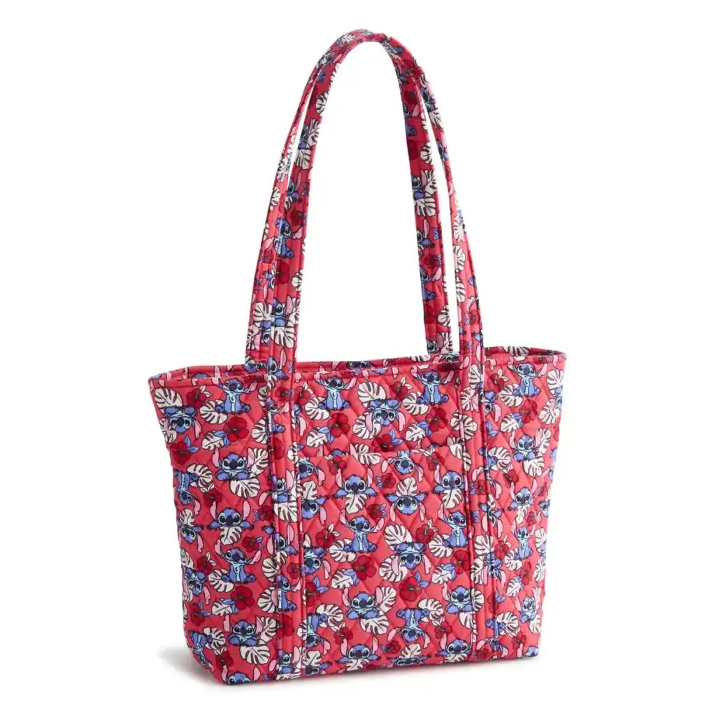 Red tote bag featuring classic Mickey Mouse print, perfect for Disney fans.