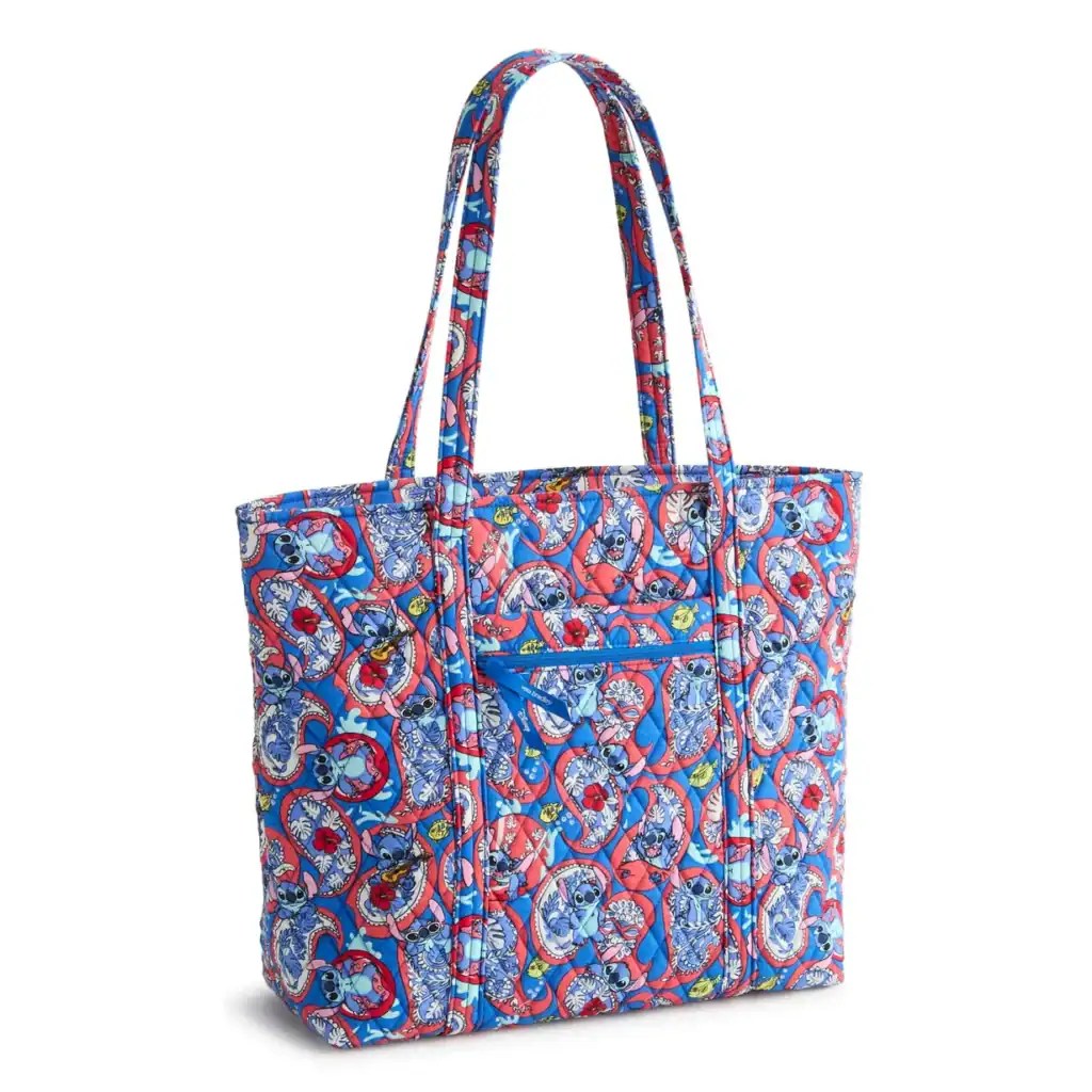 Colorful Disney-themed tote bag with vibrant pattern and spacious design.