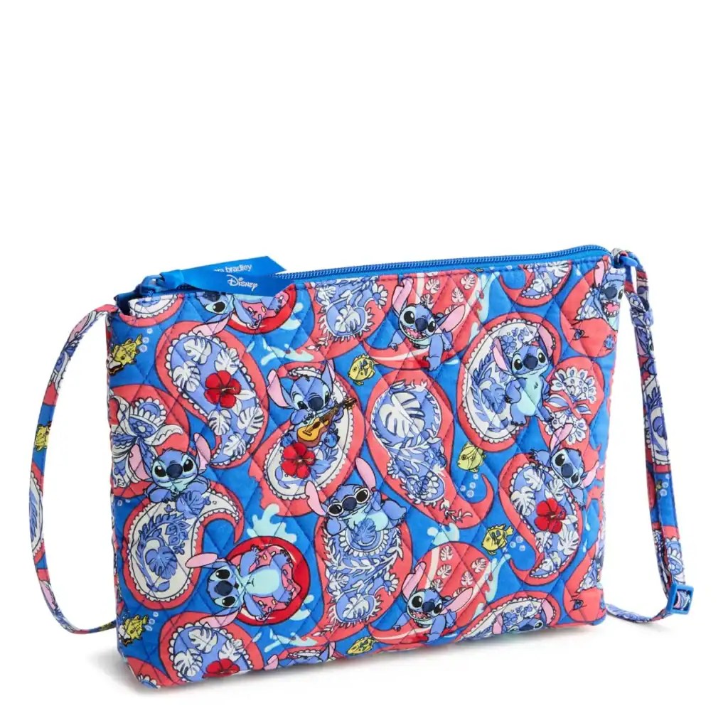 Colorful Disney Stitch crossbody bag with vibrant pattern and adjustable strap.