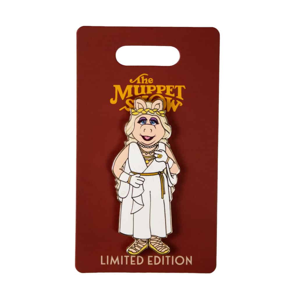 Limited edition Muppet Show pin featuring Miss Piggy in stylish white outfit.