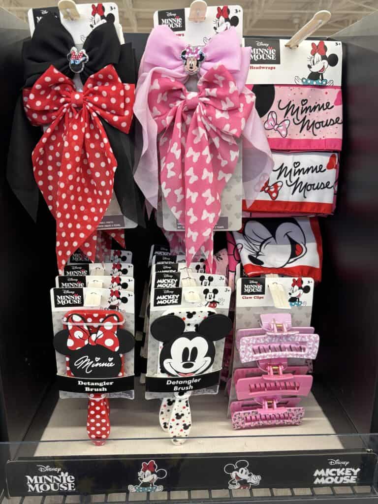 Cute Minnie Mouse-themed hair bows and accessories for kids.