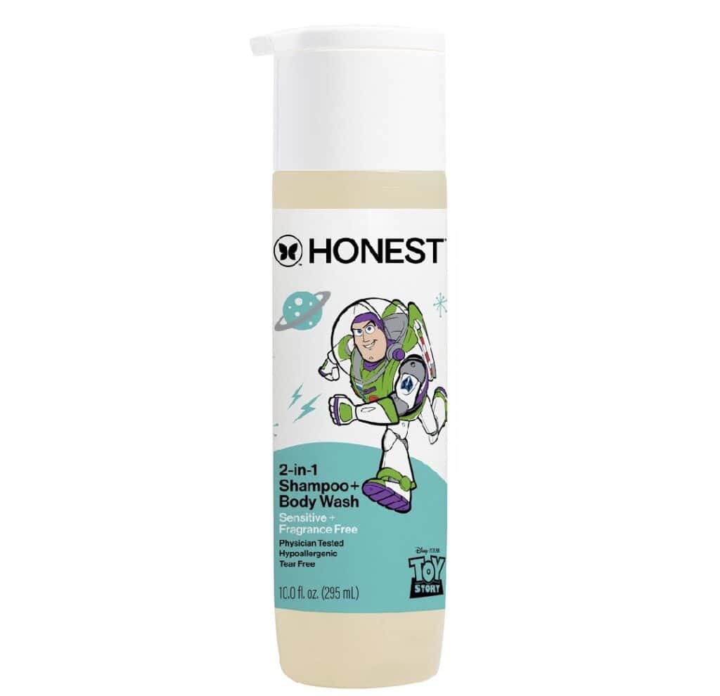 Honest Toy Story Buzz Lightyear 2-in-1 shampoo and body wash for kids.