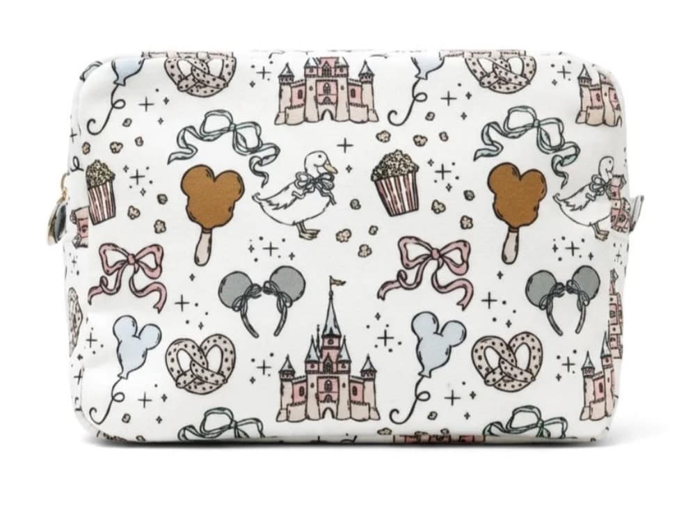 Disney princess themed wallet with castles, ice cream, and bows design.