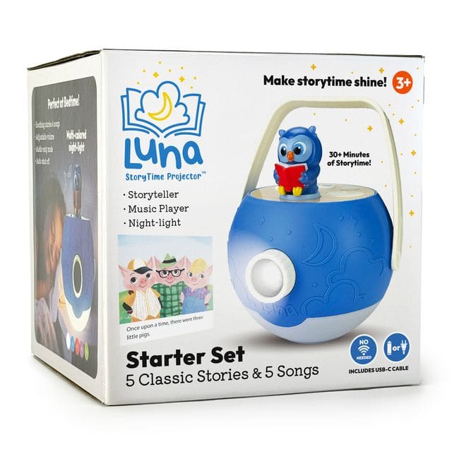 Disney Luna StoryTime Projector - Night-light with 5 classic stories and 5 songs for children aged 3.