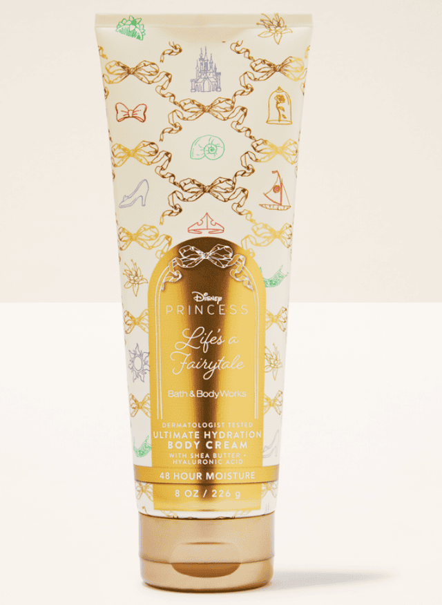 Disney Princess body cream with fairy tale design and hydrating formula.