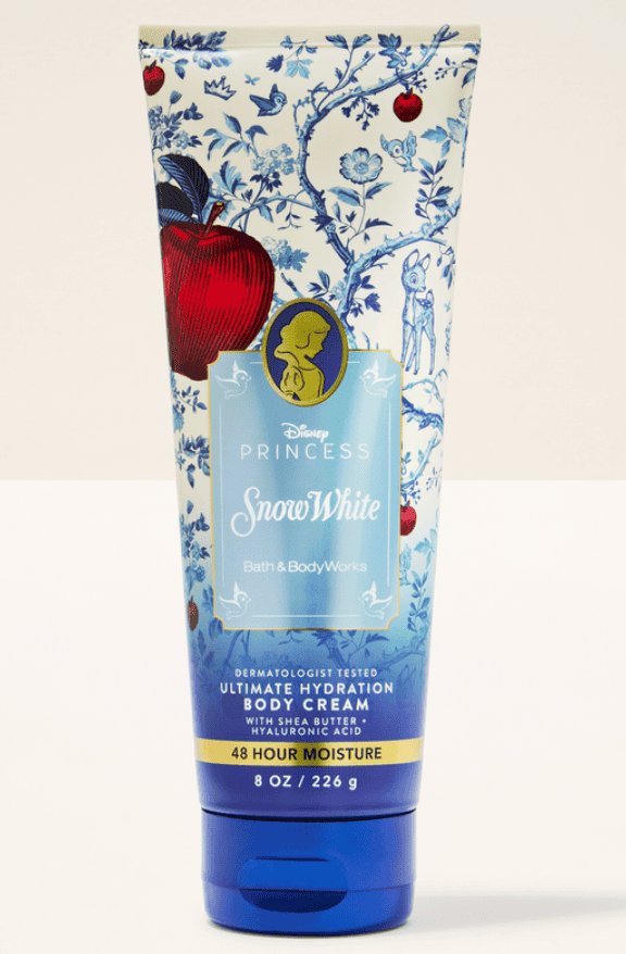 Disney Princess Snow White Bath & Body Works body cream with shea butter and hyaluronic acid.