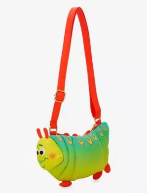 Cute Disney The Very Hungry Caterpillar bag with red strap and colorful details.