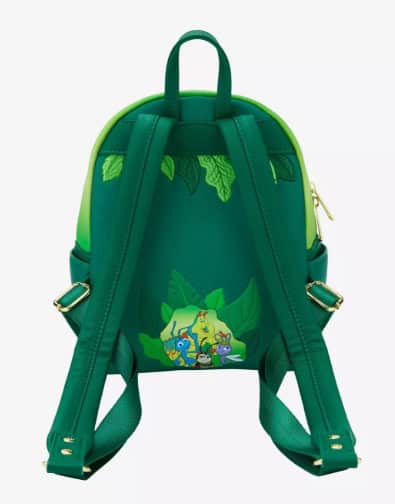 Colorful Disney jungle-themed backpack with characters and leaf designs for children.