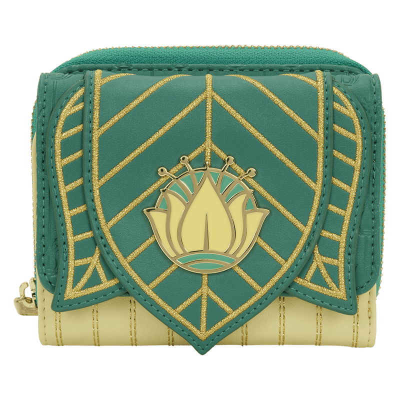 Loungefly Disney Princess Lotus Wallet with gold accents and intricate design.