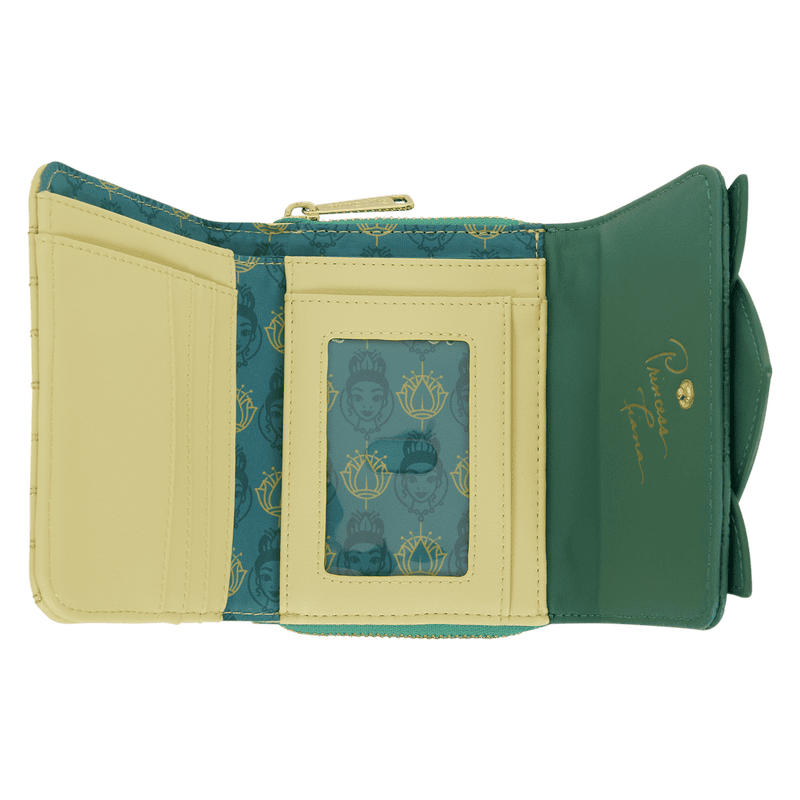 Loungefly Disney Princess wallet featuring Tiana and Jasmine in vibrant colors.