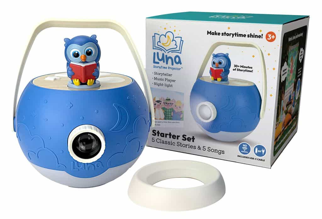 Cute Luna owl projector night light for kids' bedrooms.