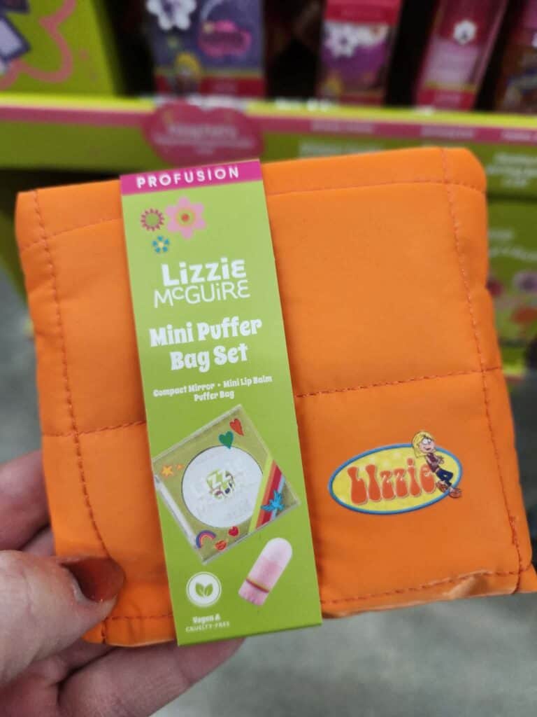 Mini Puffer Bag Set featuring Lizzie McGuire logo and colorful design.