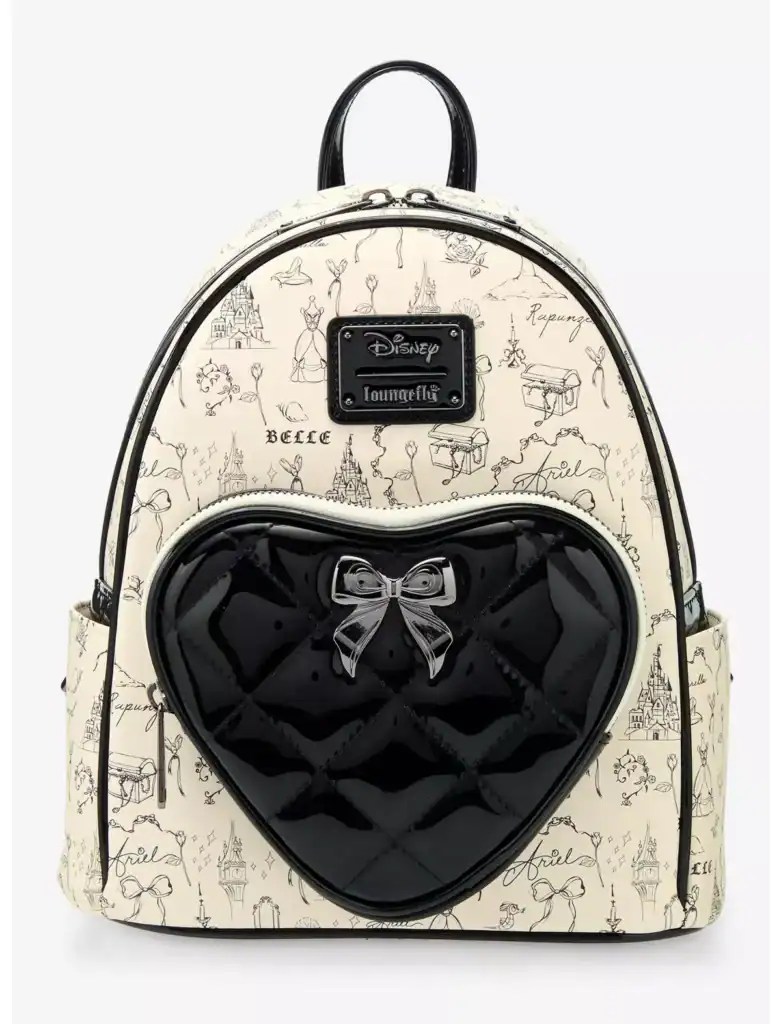 Disney Bow Bag with heart-shaped front pocket and bow detail, perfect for Disney fans.