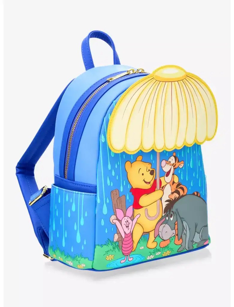 Colorful Winnie the Pooh backpack featuring characters from the Hundred Acre Wood.