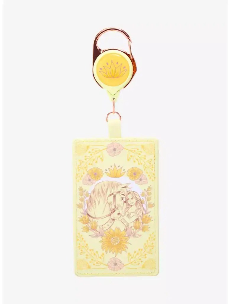 Disney princess-themed badge with lanyard featuring Belle and Beast design.