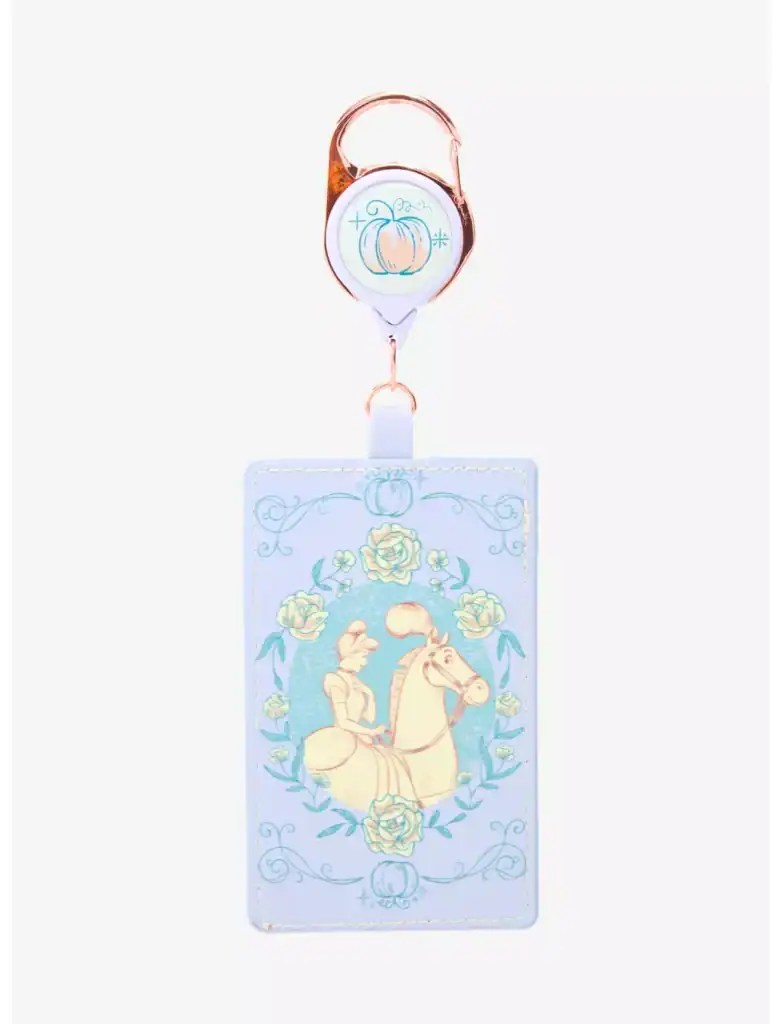 Disney princess luggage tag with pumpkin and floral details for kids and adults.