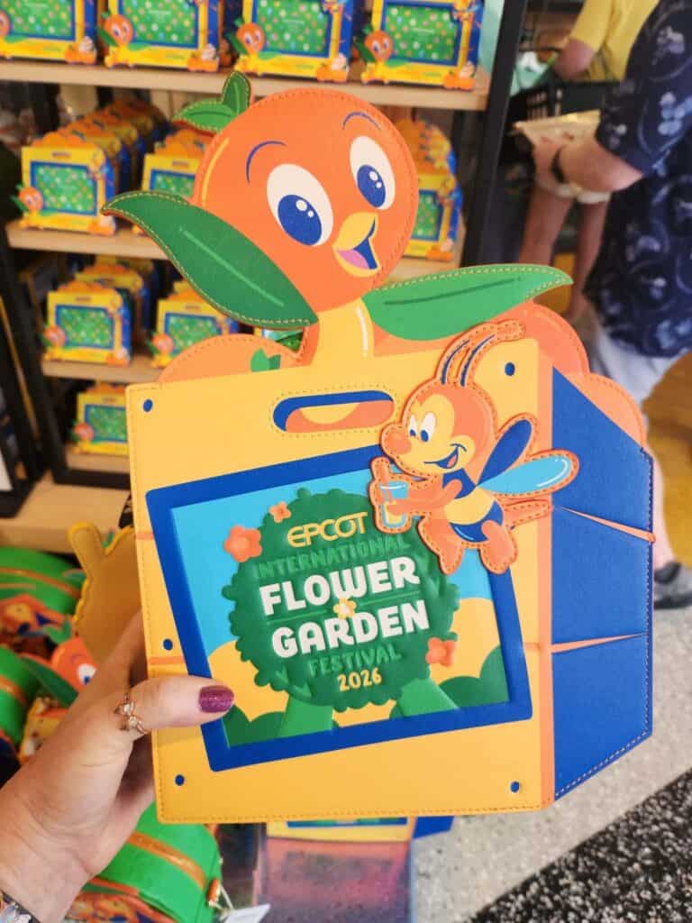 Disney Flower Garden Festival 2026 themed bag with character design.