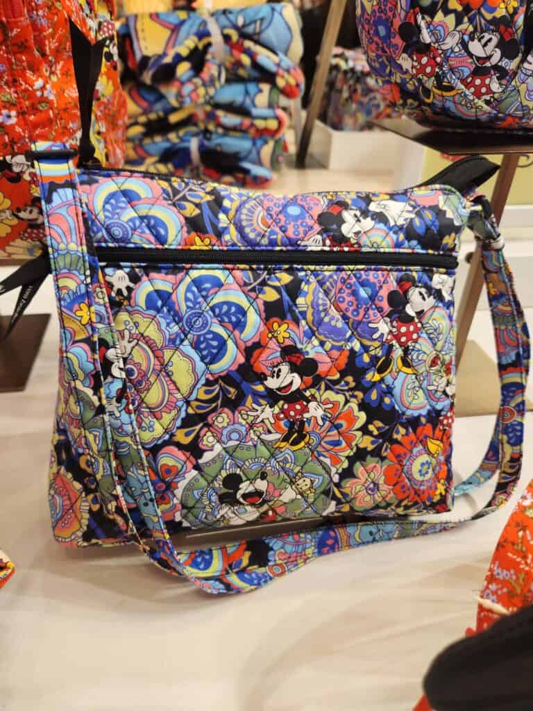 Mickey and Minnie Mouse floral print bag from Disney x Vera Bradley collection.