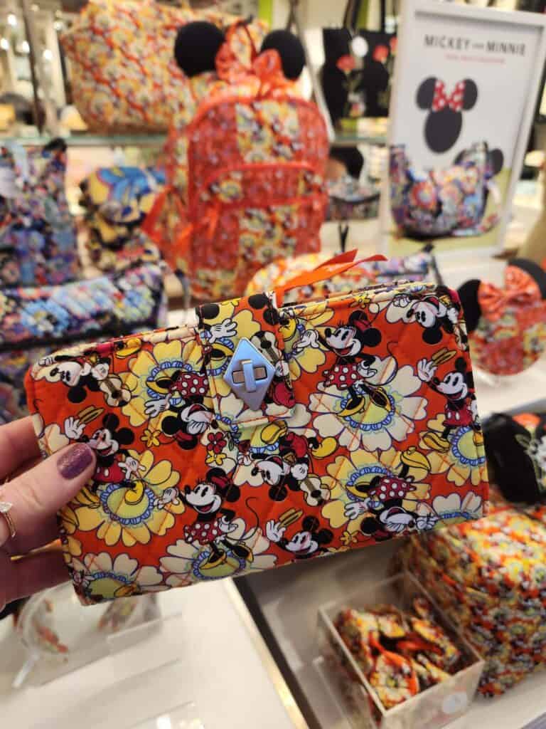 Mickey and Minnie floral print bag from Disney x Vera Bradley Petal Multi Collection.