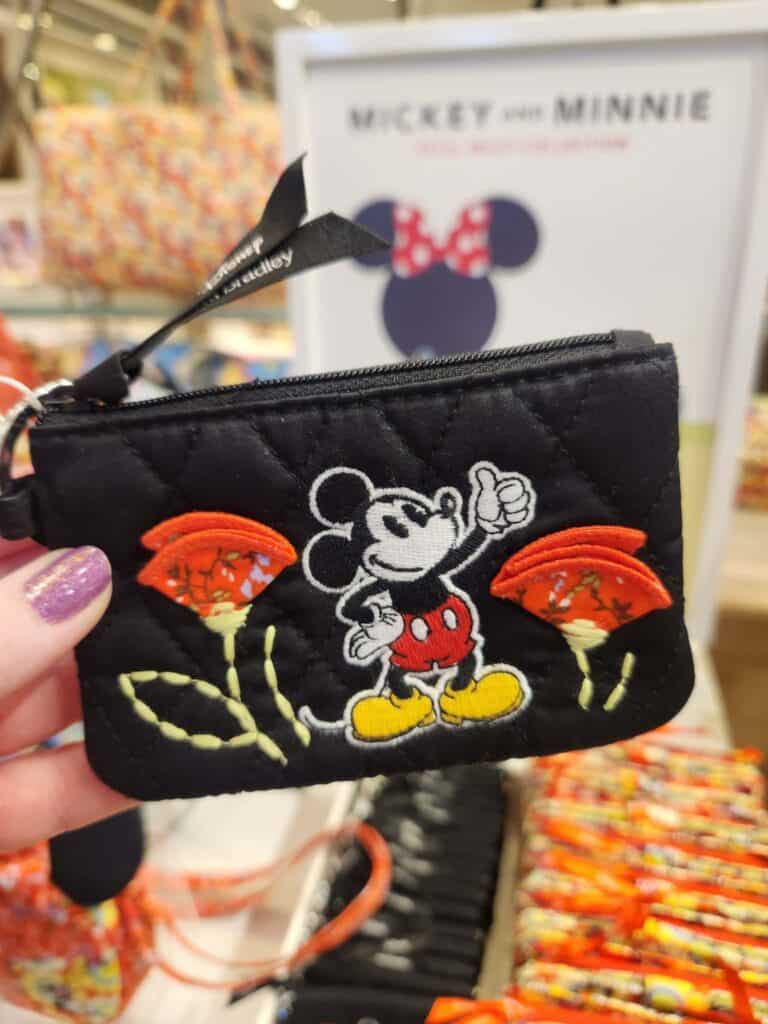 Mickey Mouse and Minnie Mouse floral pouch from Disney x Vera Bradley collection.
