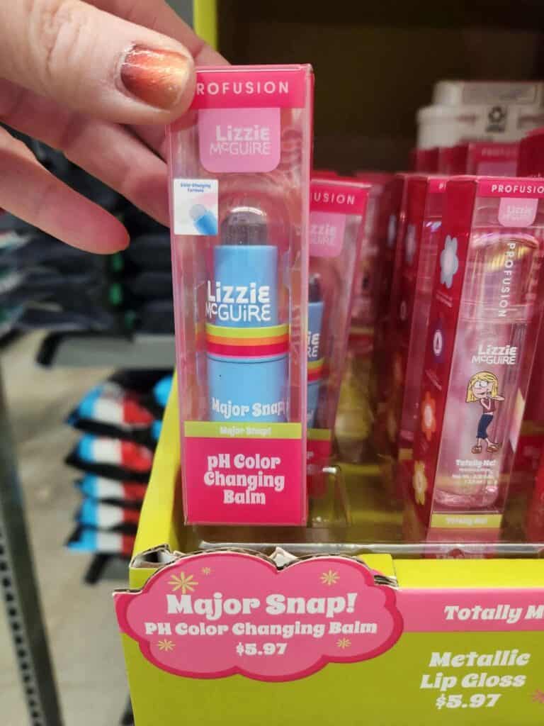 Bright blue Lizzie McGuire Major Snap! pH color-changing balm in packaging.
