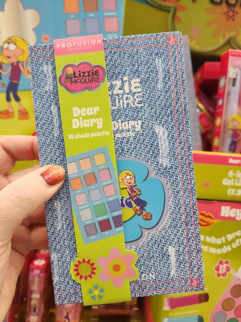 Lizzie McGuire Dear Diary 15-shade eyeshadow palette for kids and teens.