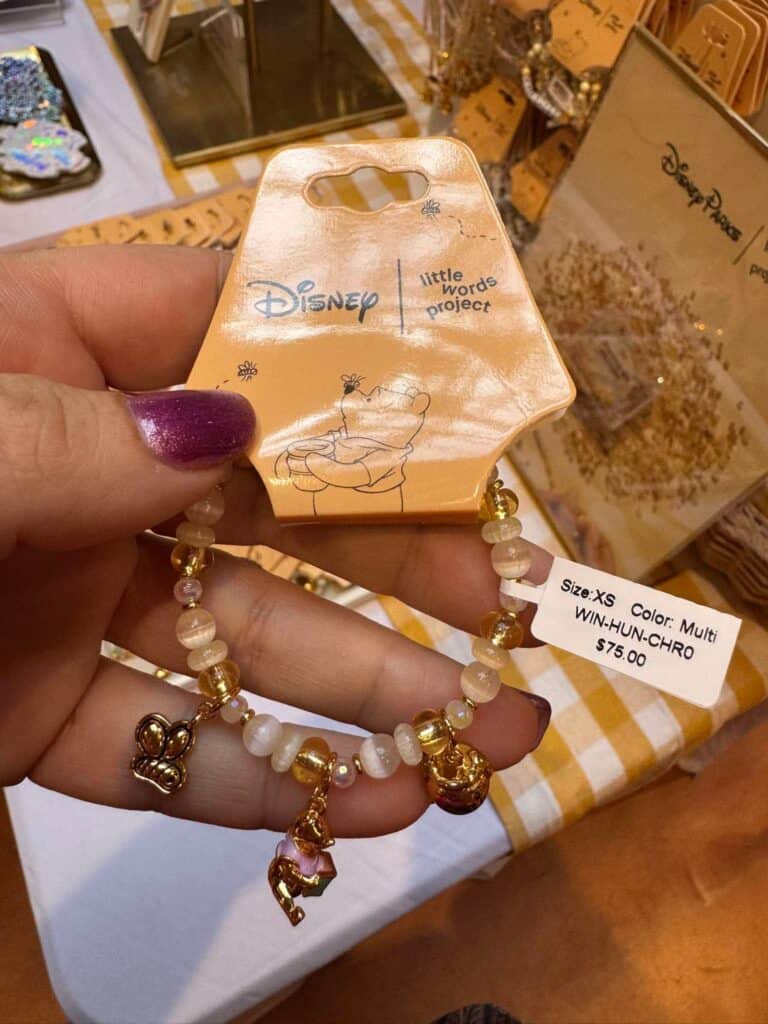 Disney Little Words Project bracelet with princess charms and pearls.