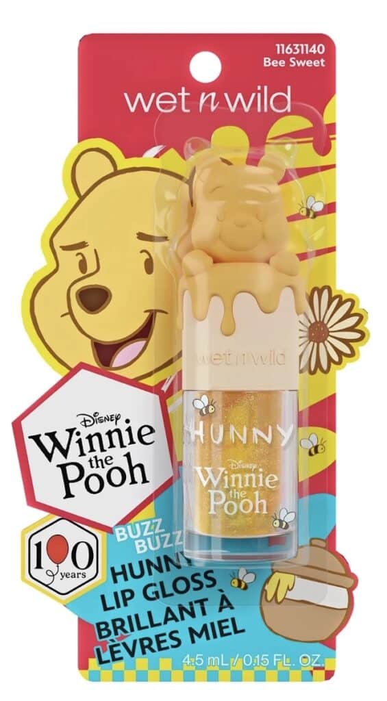 Wet n Wild Winnie the Pooh lip gloss with honey scent and adorable packaging.